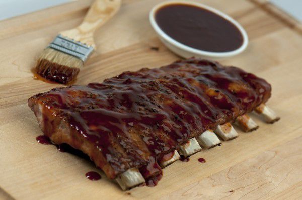 BBQ Ribs on cutting board